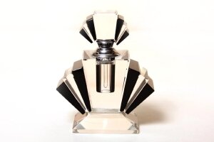 Art Deco Style Black & White Crystal Perfume Bottle | Ref. no. S0004 15cm | Regent Antiques